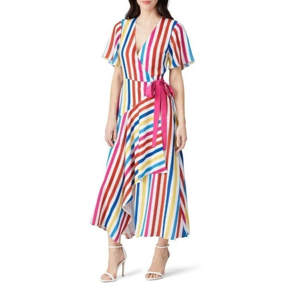 Color Me Courtney Taira Short Sleeve Wrap Dress Size Small Retail $230